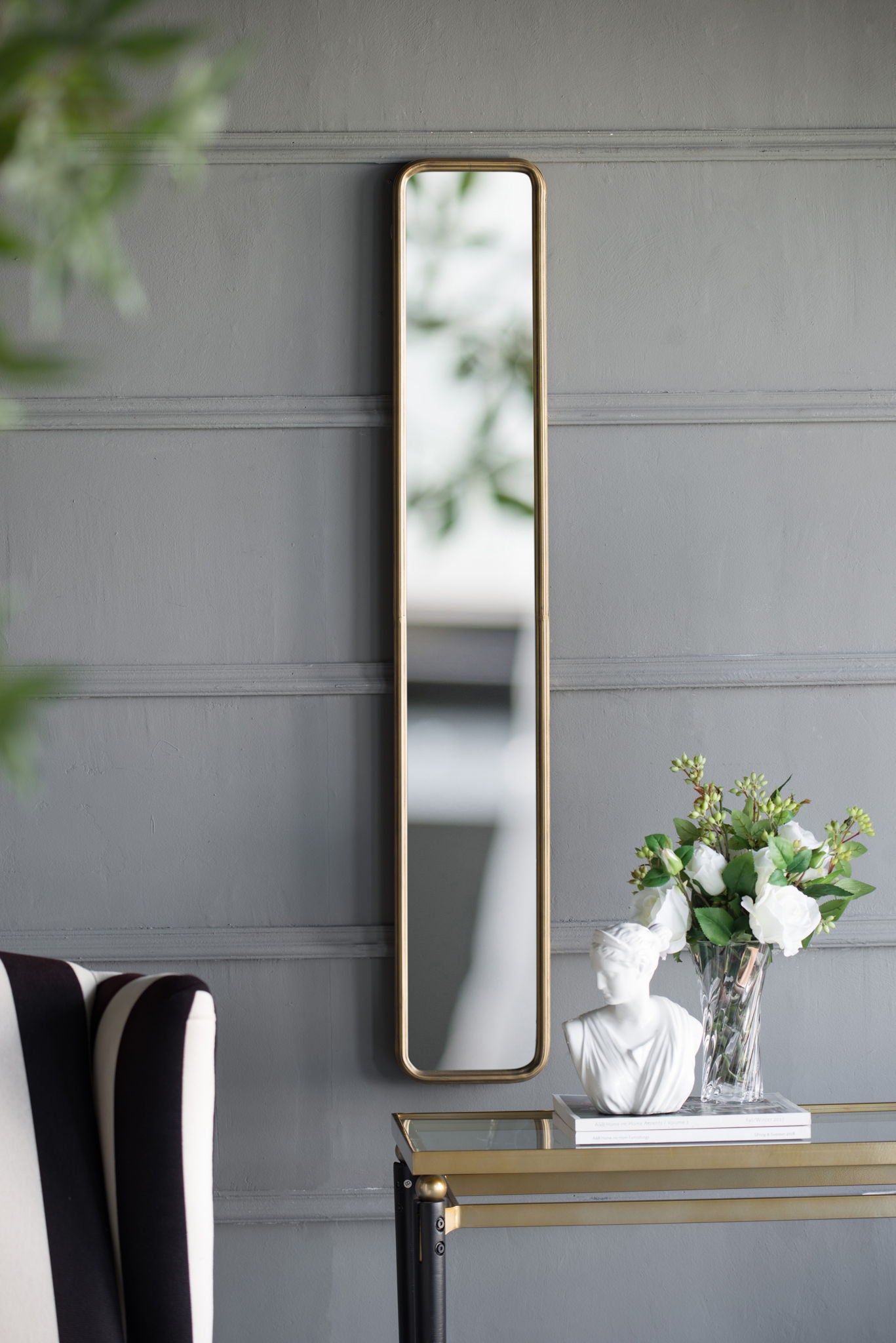 Full Length Mirror With AntiqueMetal Frame, Long Mirror For Hallway Living Room Bedroom Bathroom - Gold