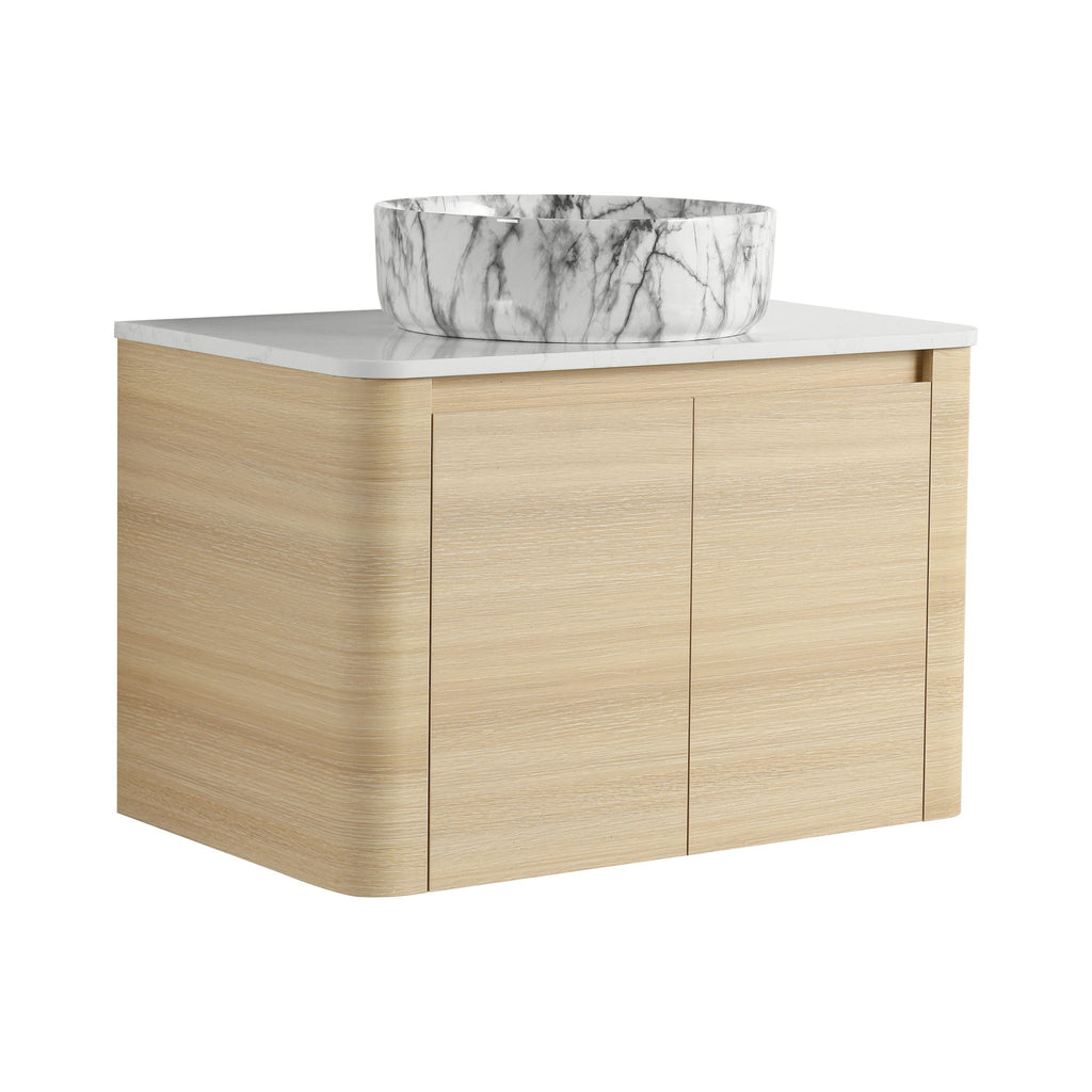 Mounted Bathroom Vanity & Art Sink & 2 Soft Close Doors