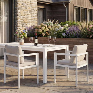 All-Weather Outdoor Dining Chair (Set of 2) - Beige / White