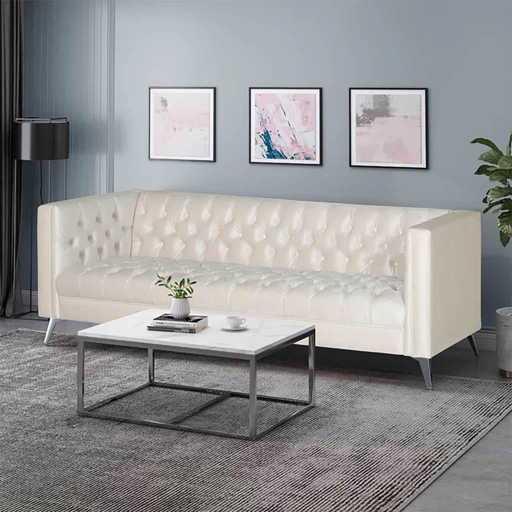 Contemporary 3 Seater Sofa With Button Tufting