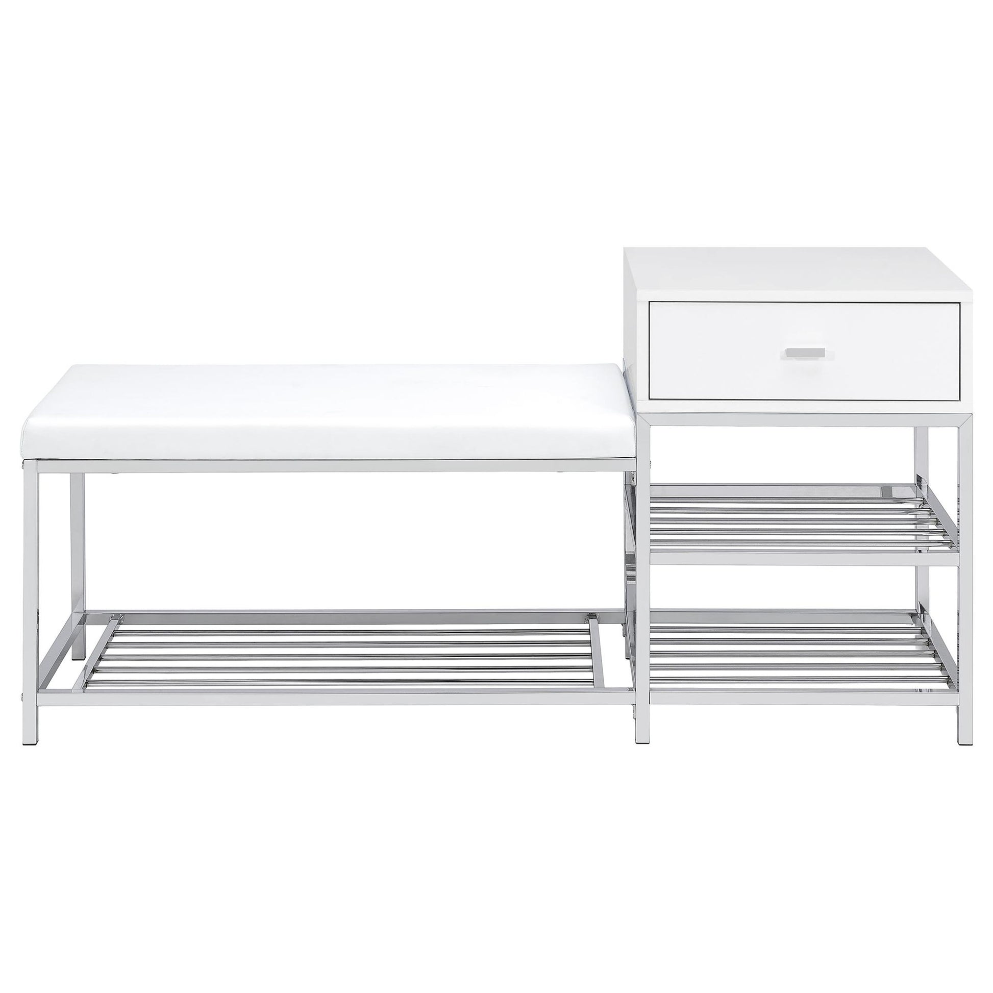 Yesler - 1 Drawer Storage Bench - Glossy White