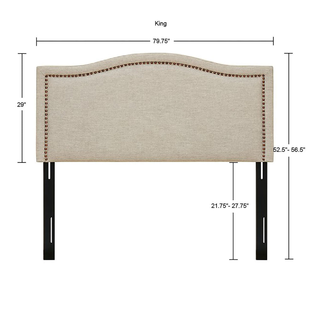 Nadine - King Upholstery Headboard - Natural