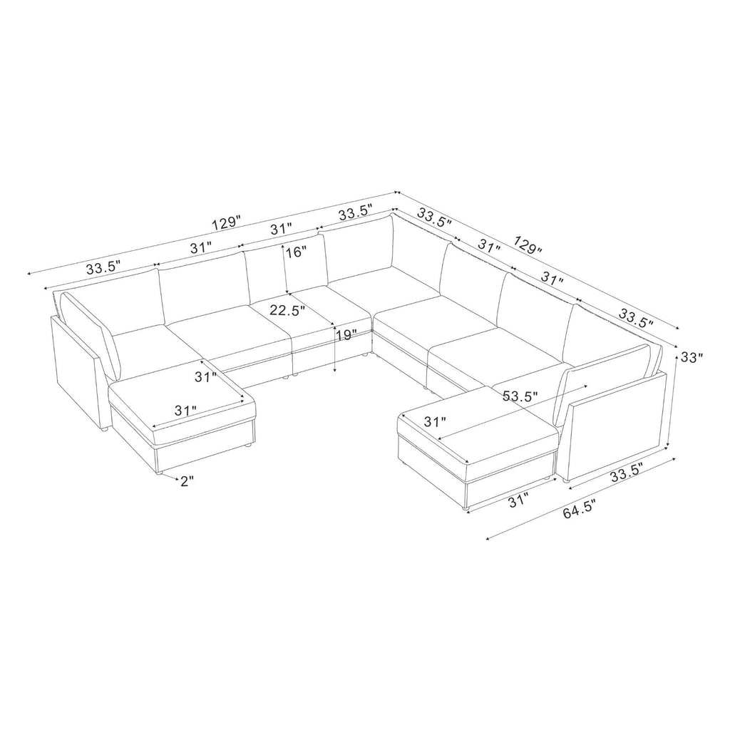 Modular Sectional With Custom Configuration
