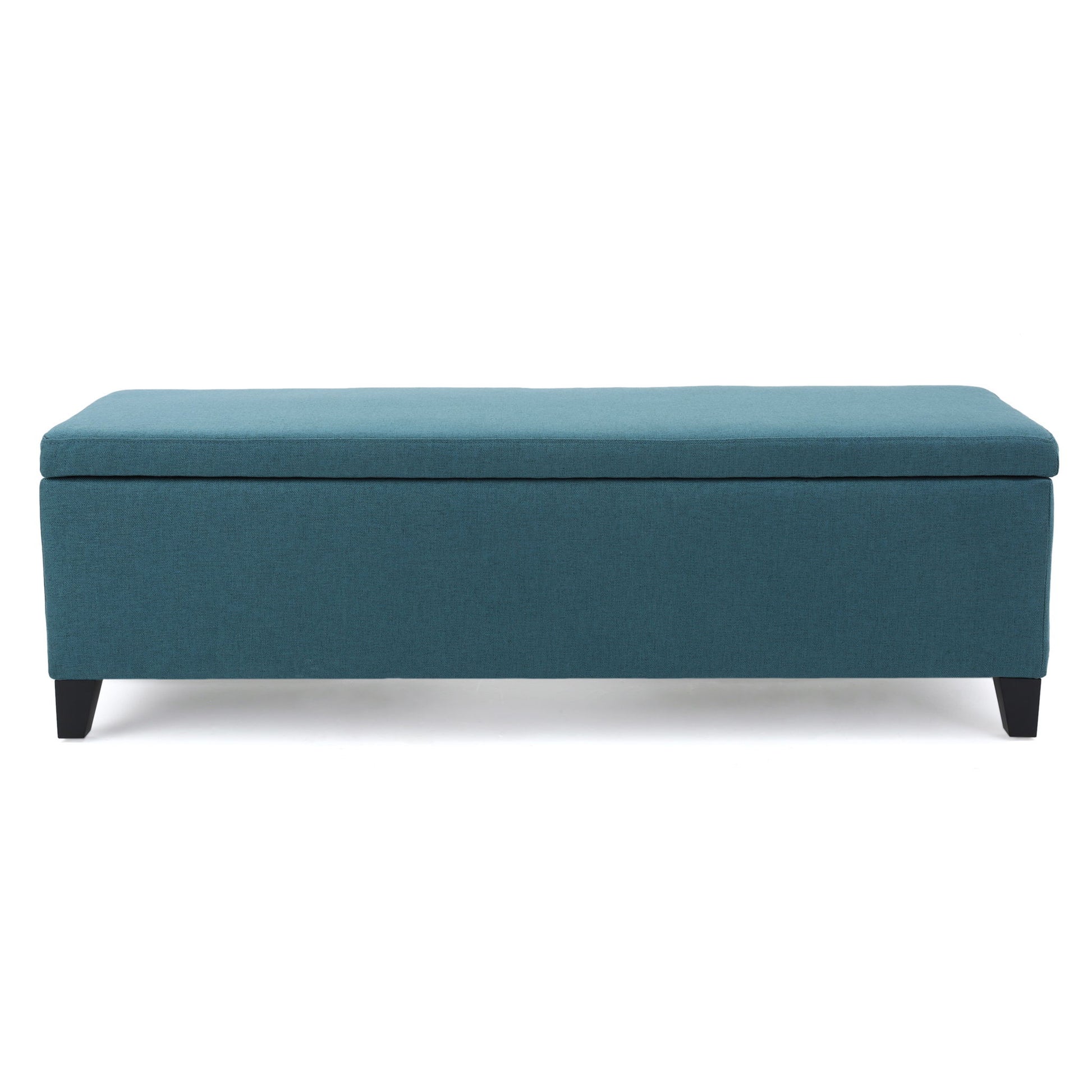 Contemporary Storage Ottoman Bench With Polyester Upholstery