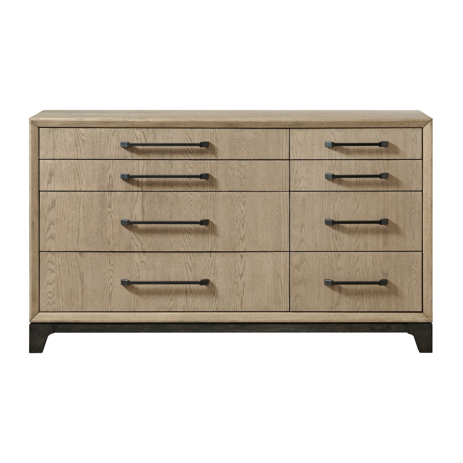 8 Drawer Dresser With Feet And Pulls - Brown