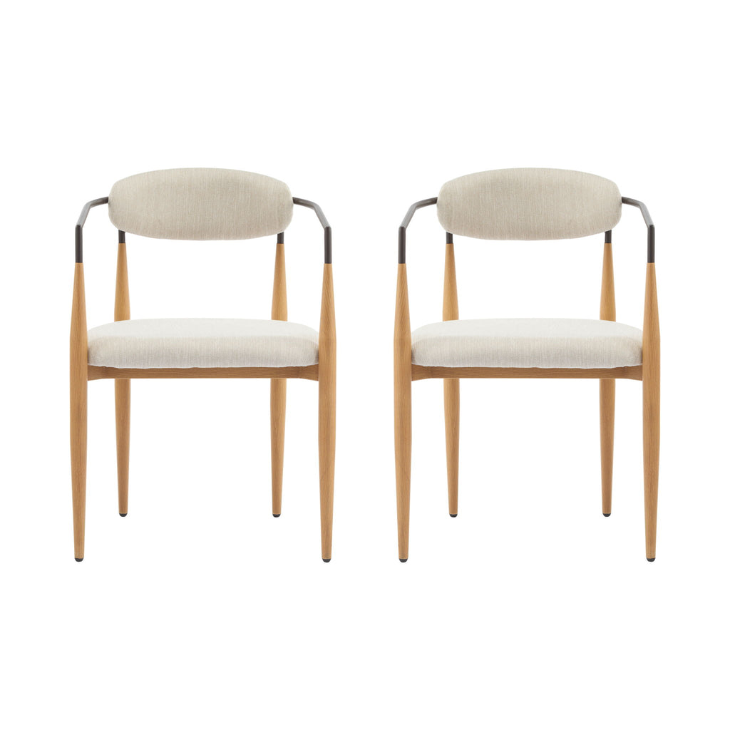 Modern Luxe Dining Arm Chair Set With Upholstery