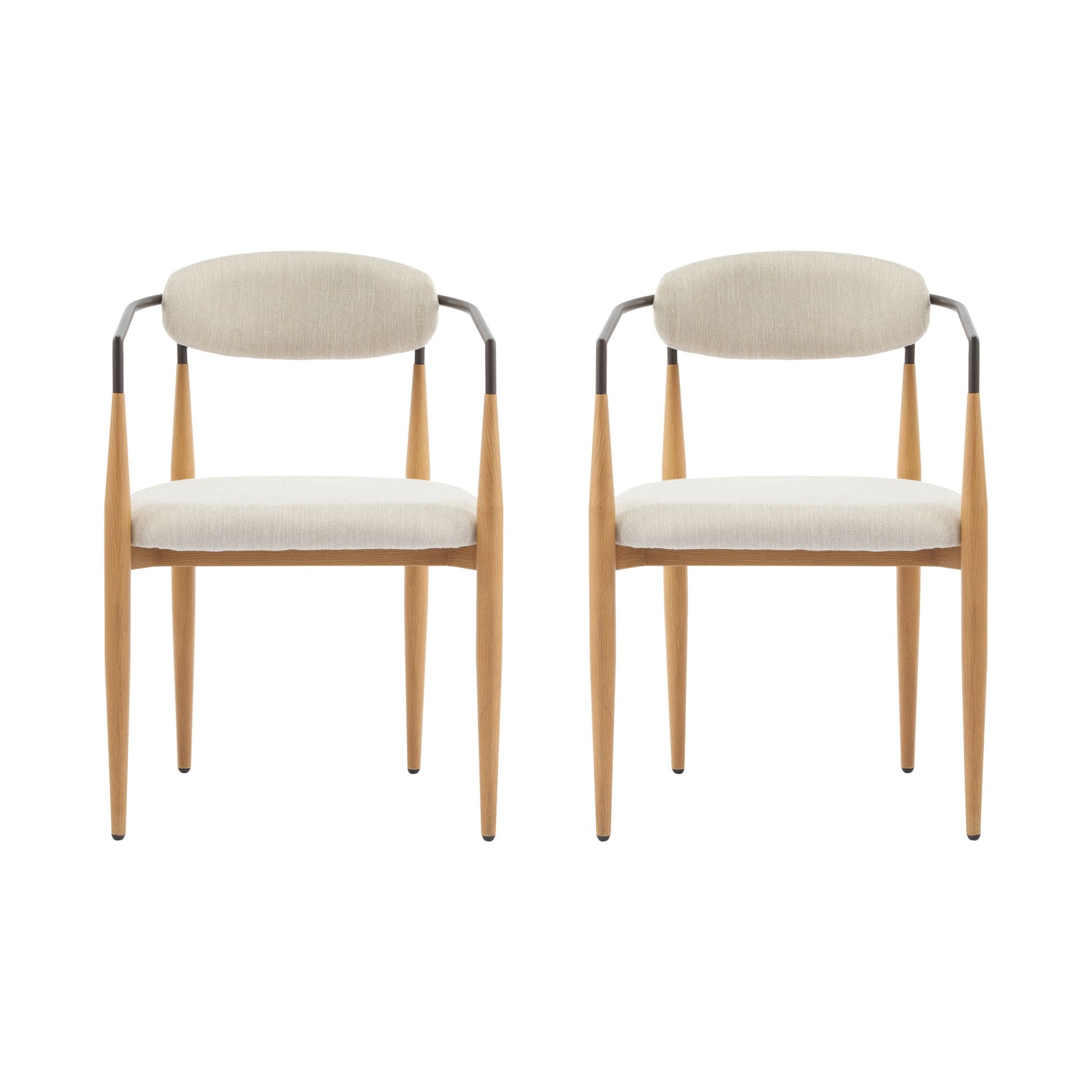 Modern Luxe Dining Arm Chair Set With Upholstery