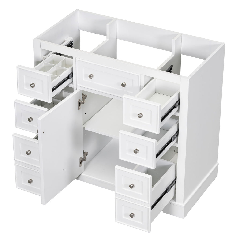 Modern Bathroom Vanity Base Only With 1 Cabinet And 6 Drawers