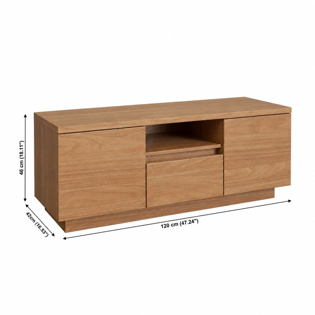 TV Stand For TVs Up To 50" With 1 Drawer And 2 Doors - Oak