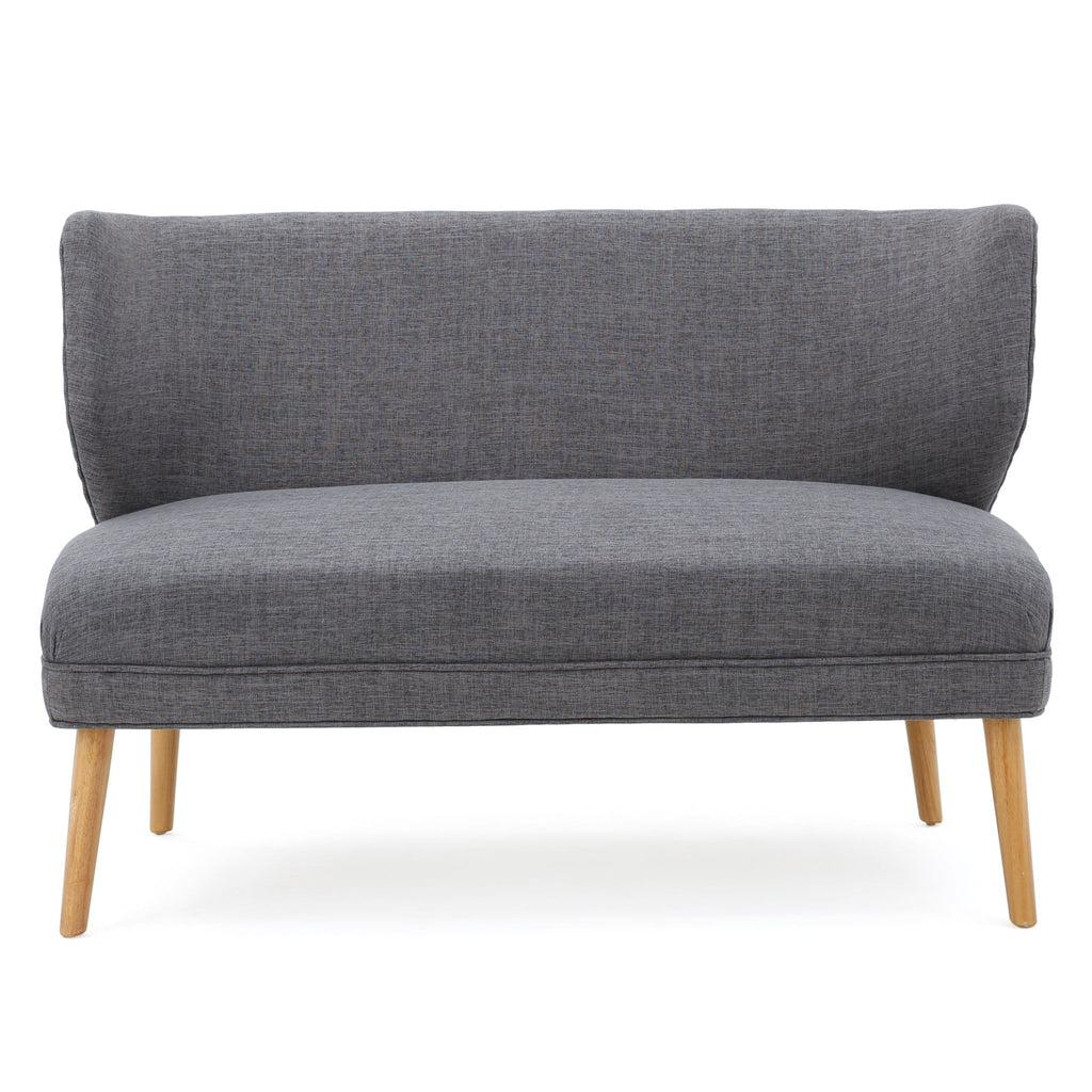 Elegant Classic Upholstered Loveseat With Curved Backrest