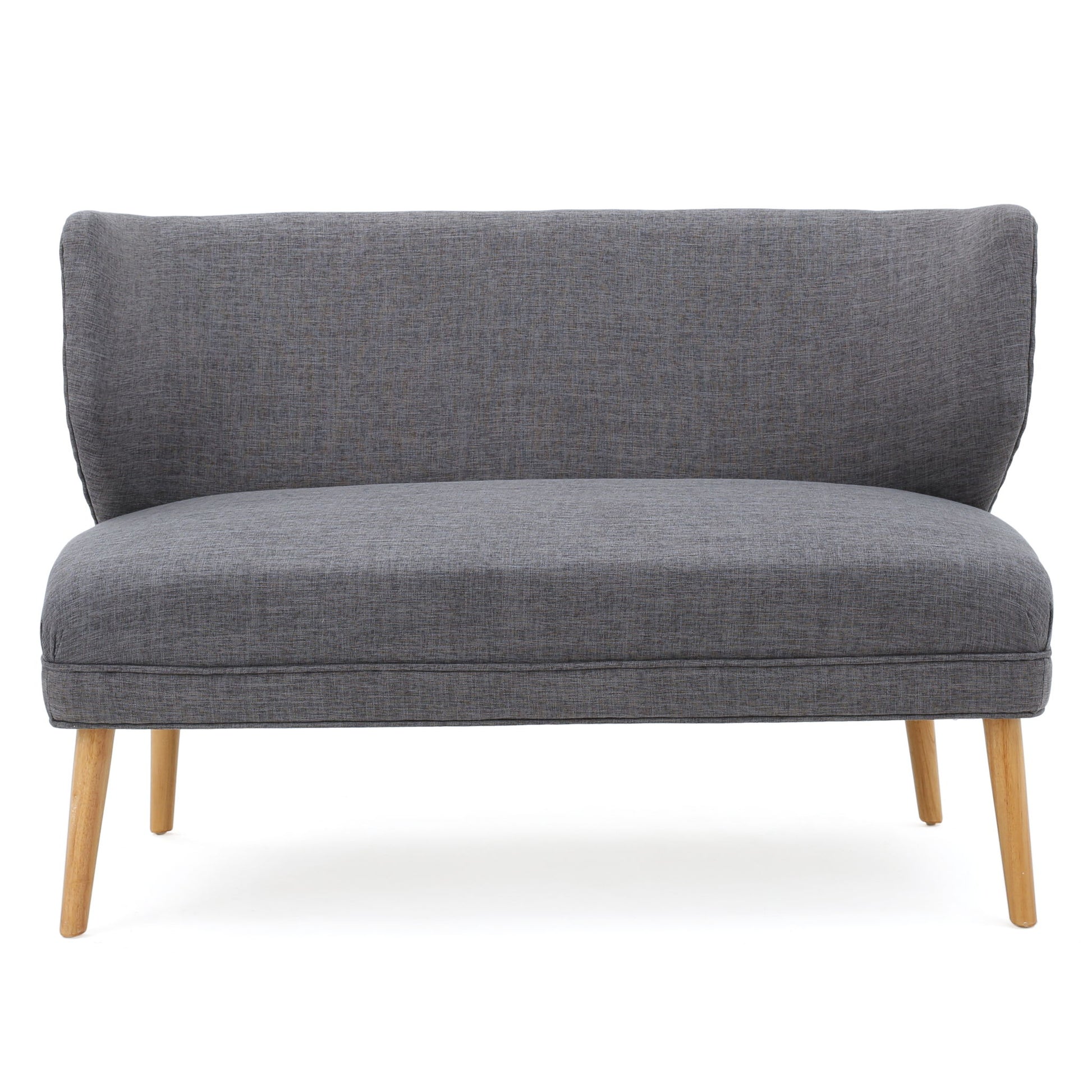 Elegant Classic Upholstered Loveseat With Curved Backrest