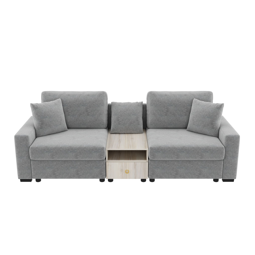 Modular Sofa Couch With Storage Armrest And Center Console