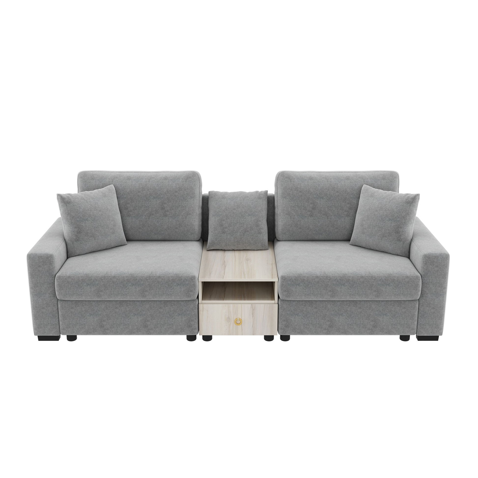 Modular Sofa Couch With Storage Armrest And Center Console