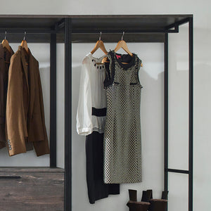 Monica - Wood Walk In Closet System With Modular Design Melamine - Rustic
