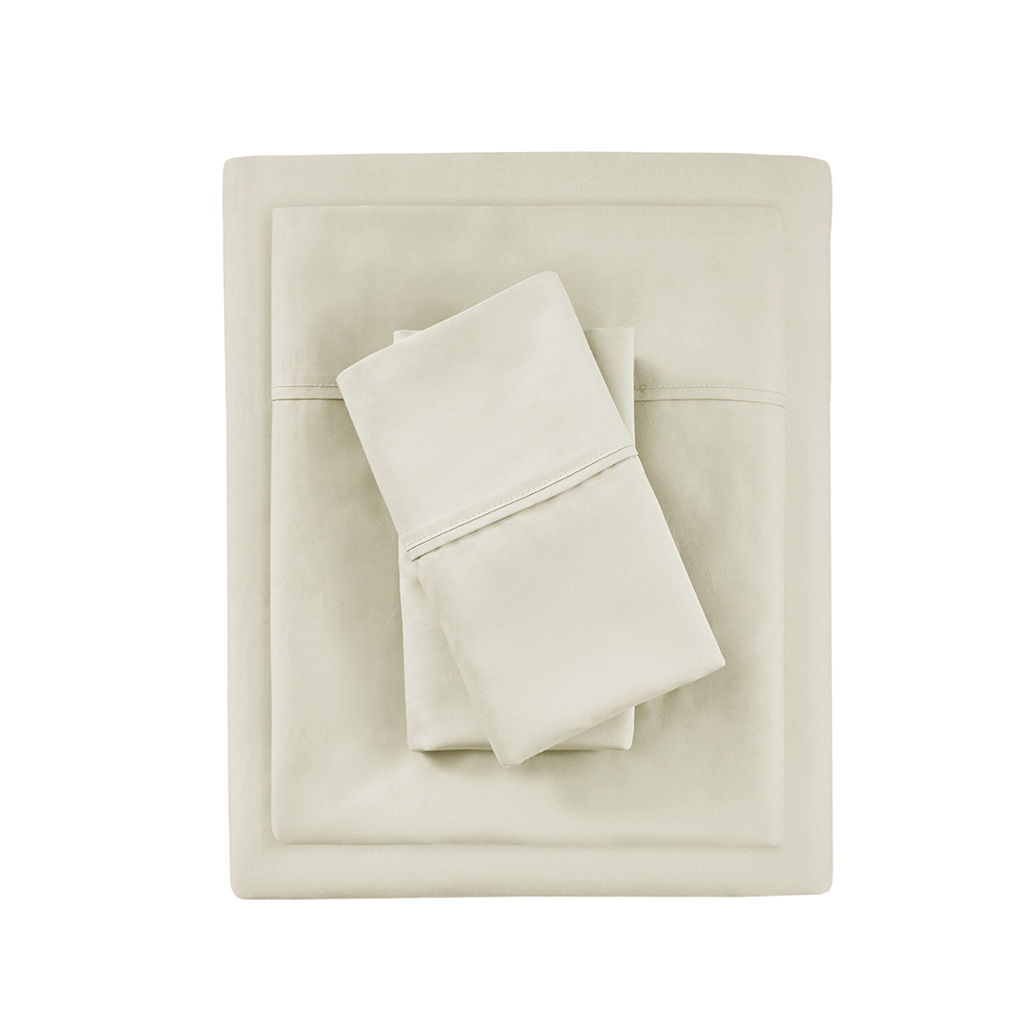 1000 Thread Count - HeiQ Smart Temperature Cotton Blend 4 Piece King Sheet Set - Ivory
