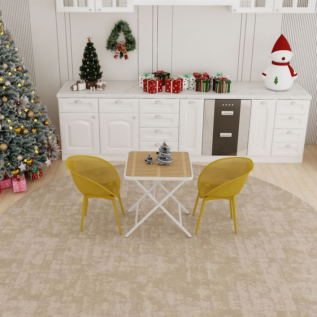 2 Pack Lounge Chair Set & Folding Square Table