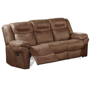 Power Reclining Sofa With USB Port Upholstered Pillow Arms And Headrest - Brown