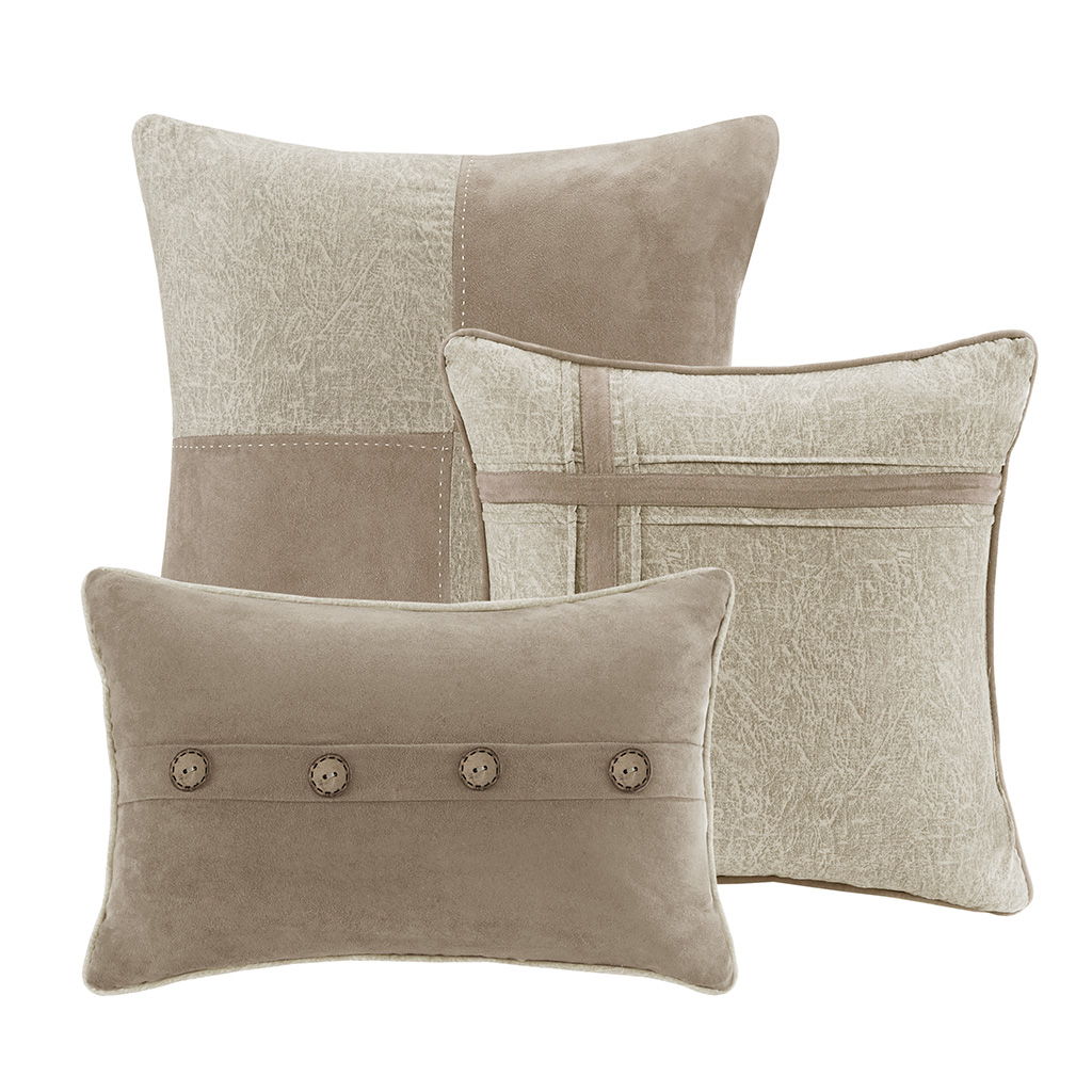 Boone - Queen 7 Piece Comforter Set - Tan