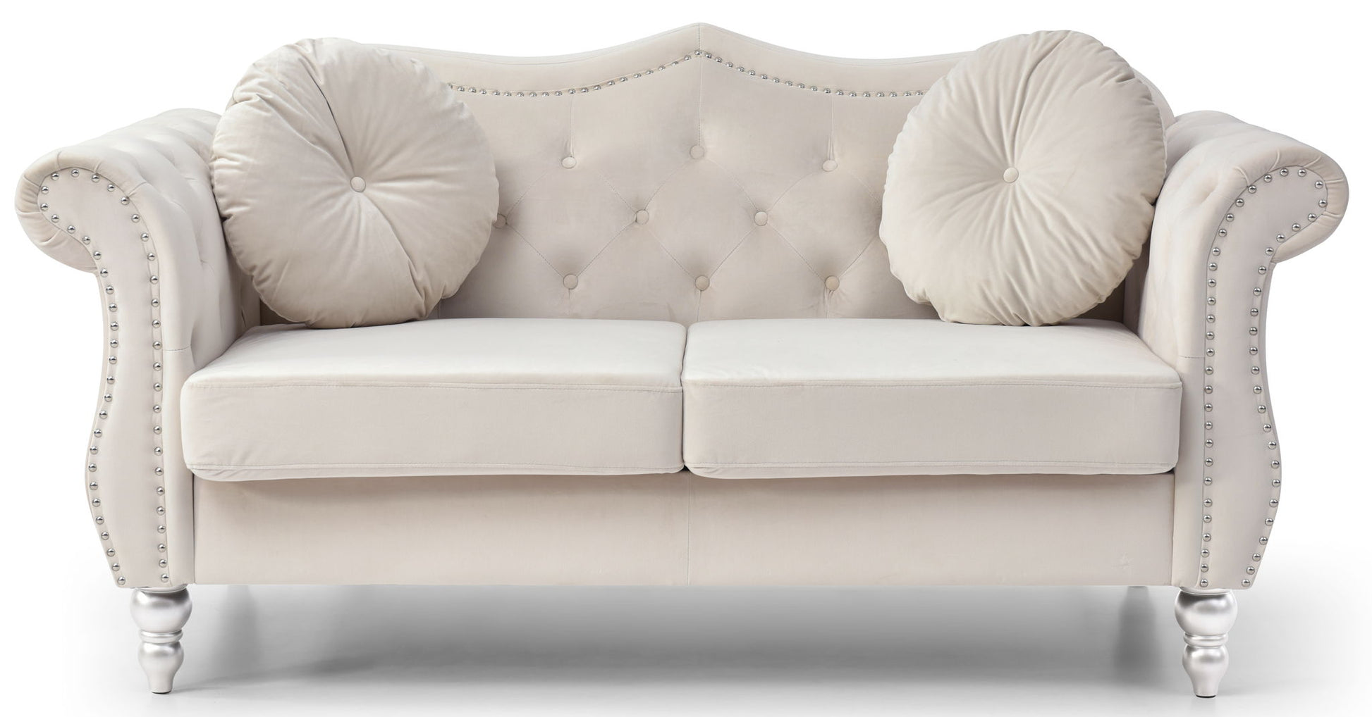 Stylish Flared Arm Loveseat
