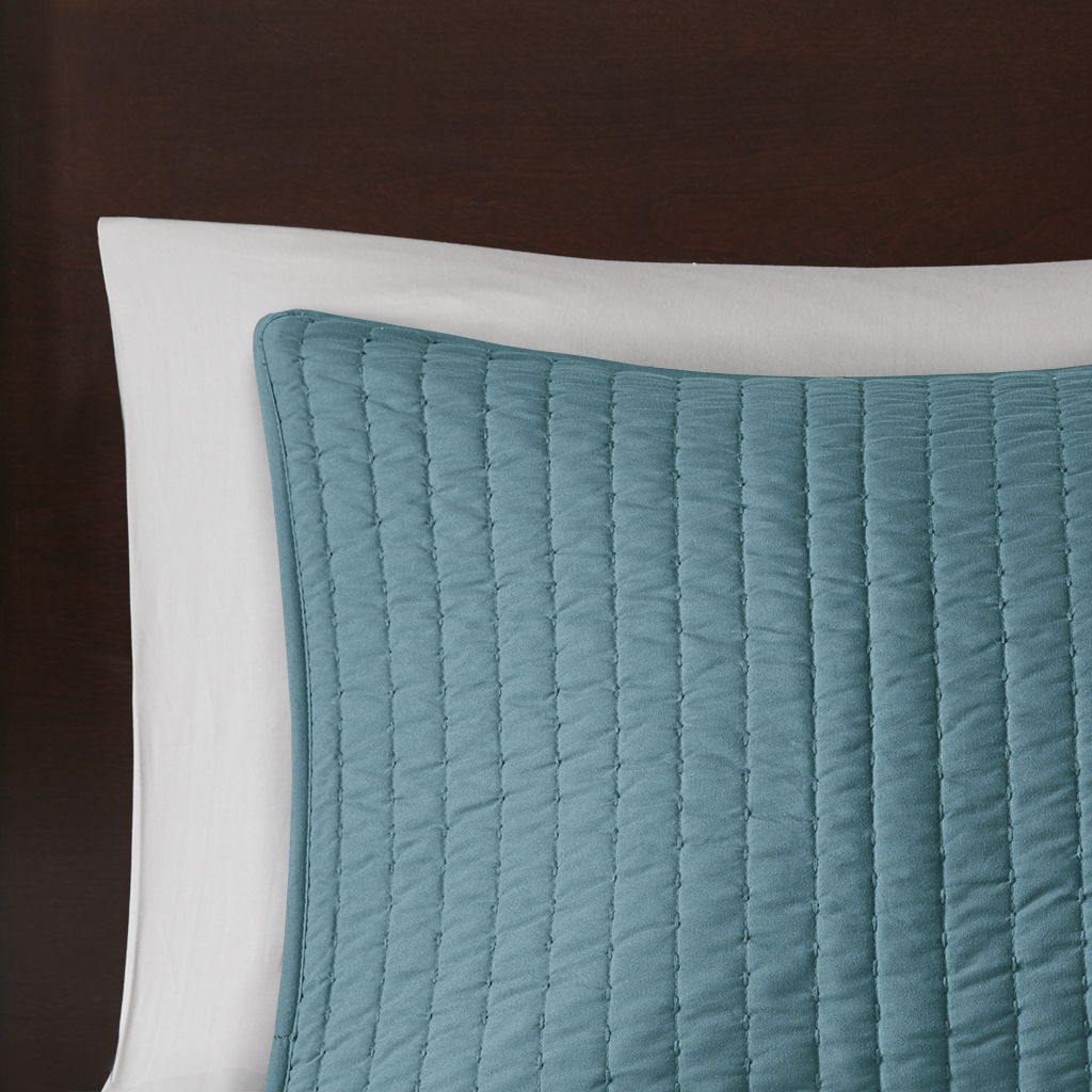 Keaton - Reversible Coverlet Set - Teal