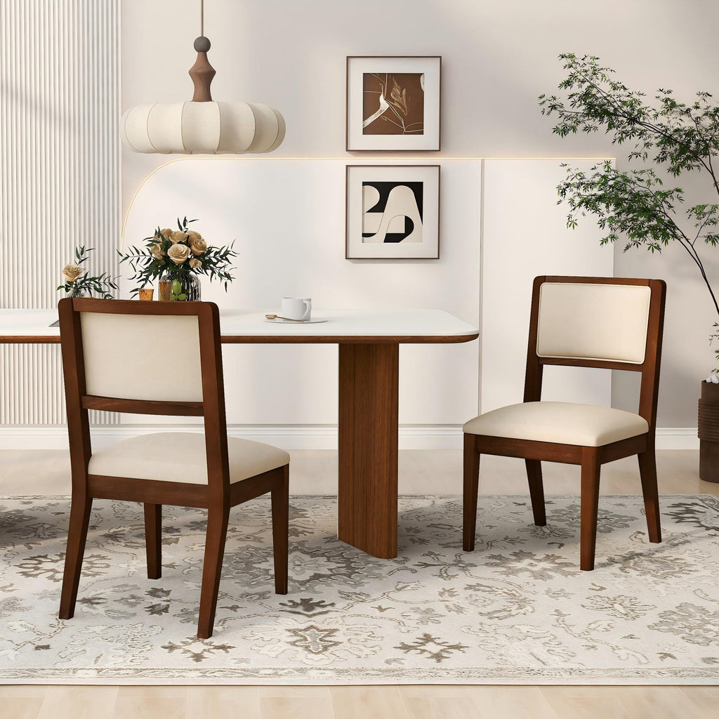 Compact Ergonomic Upholstered Side Chairs (Set of 2)