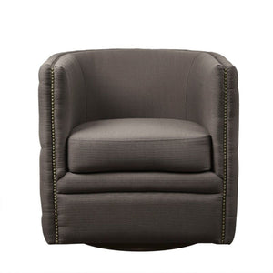 Capstone - Swivel Barrel Chair With Nailhead Accents And Button Tufting