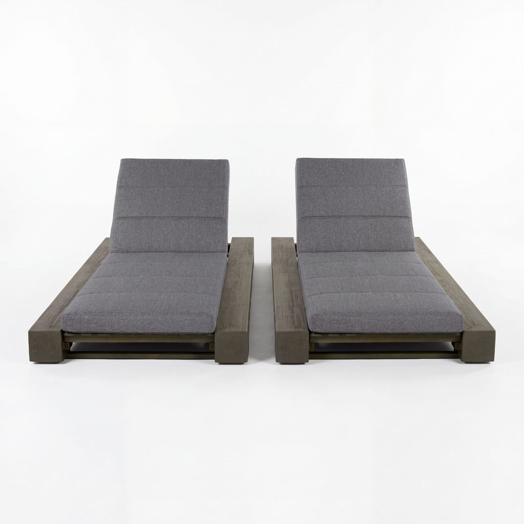 Outdoor Chaise Lounges With Water-Resistant Cushions, Adjustable Backrest