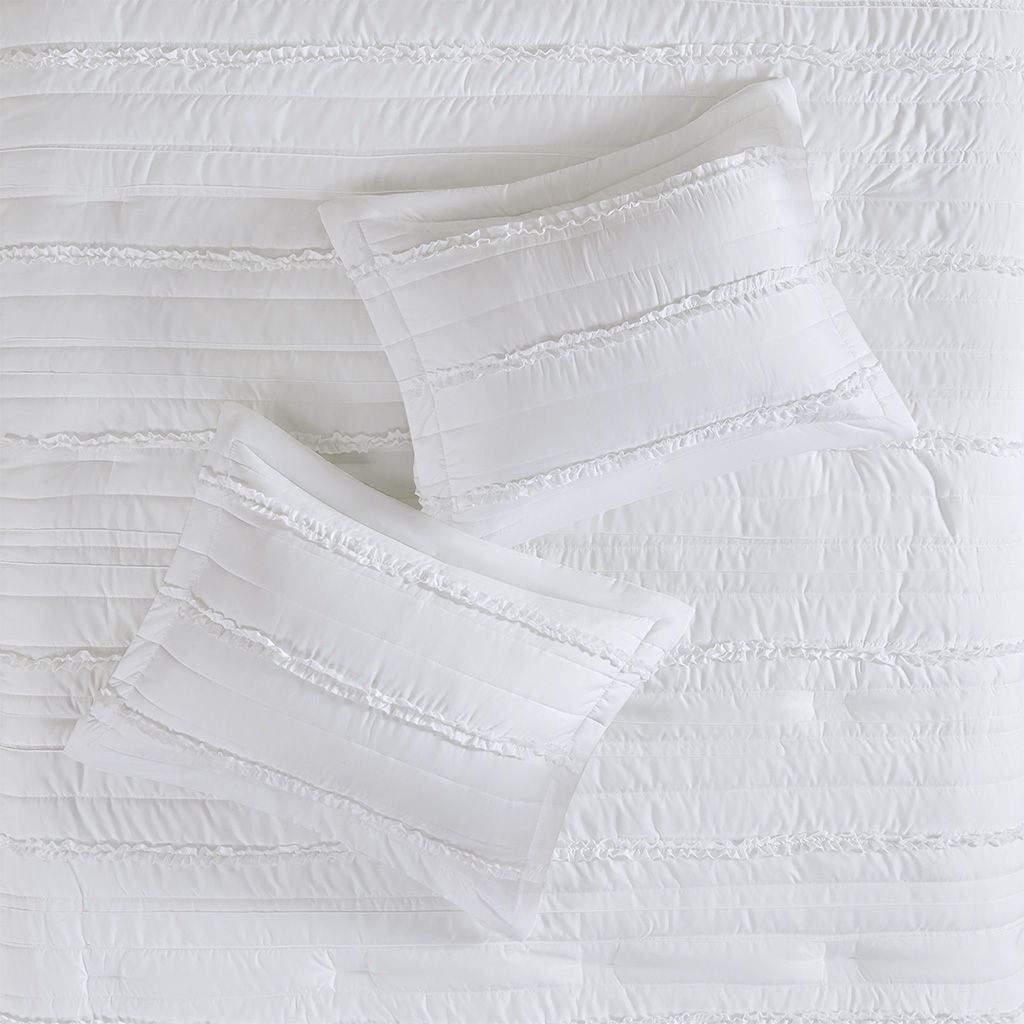 Celeste - Queen 5 Piece Comforter Set - White