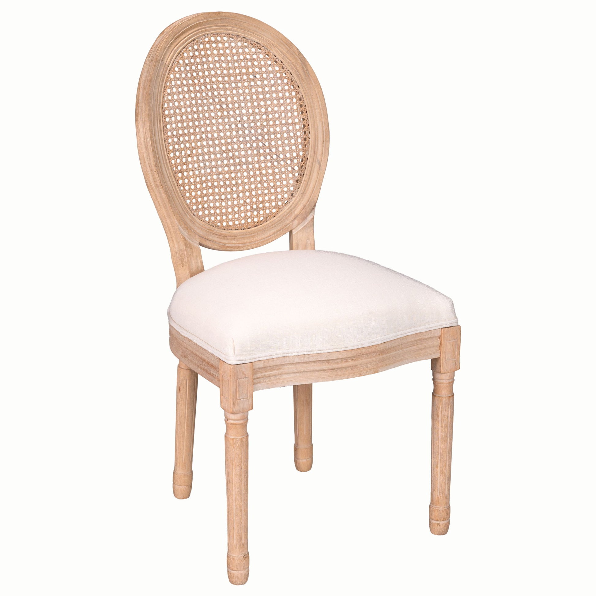 Dining Chairs, Upholstered With Round Back (Set of 2) - Beige