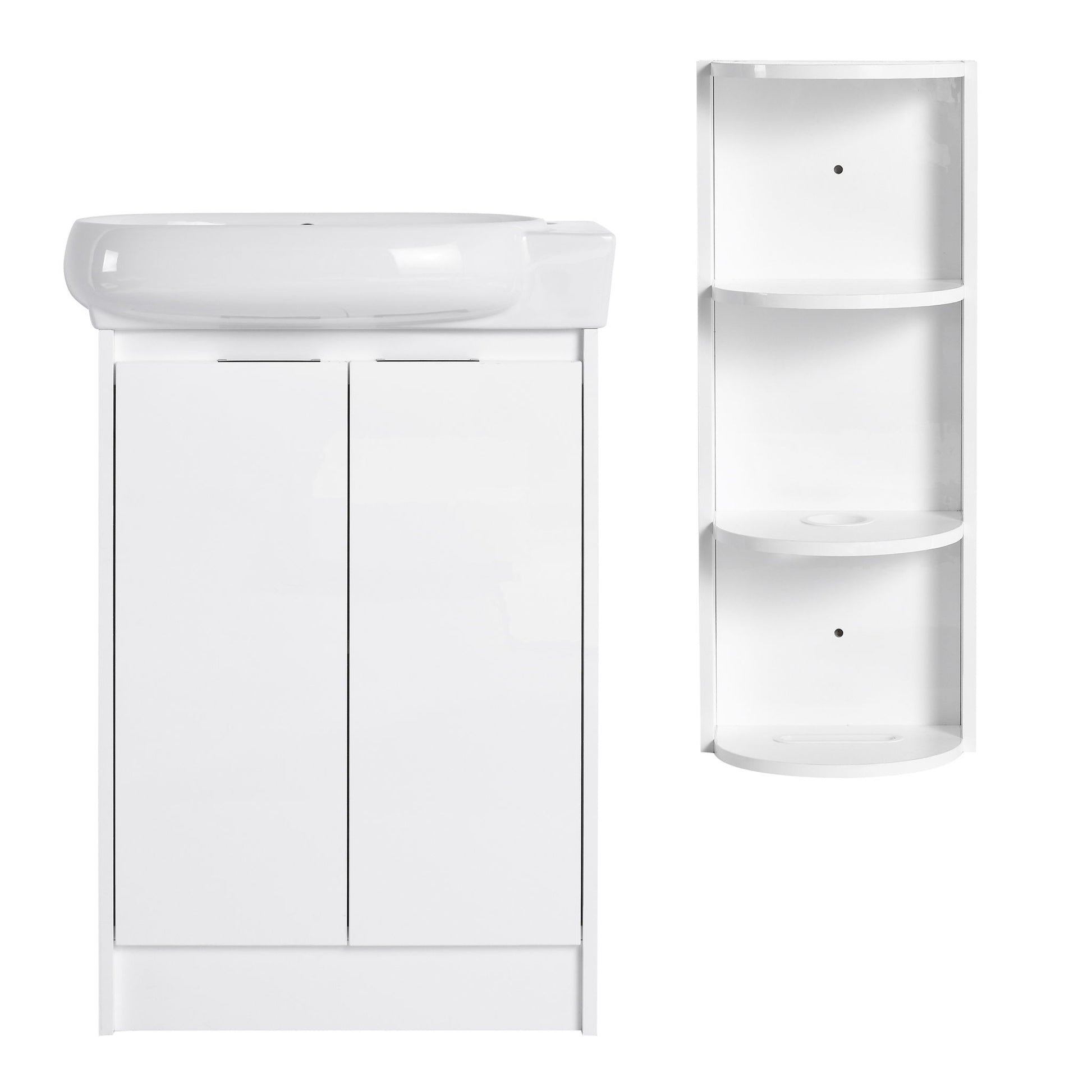 Freestanding Bathroom Vanity With Sink And Storage Rack, Soft Close Doors Base With Basin