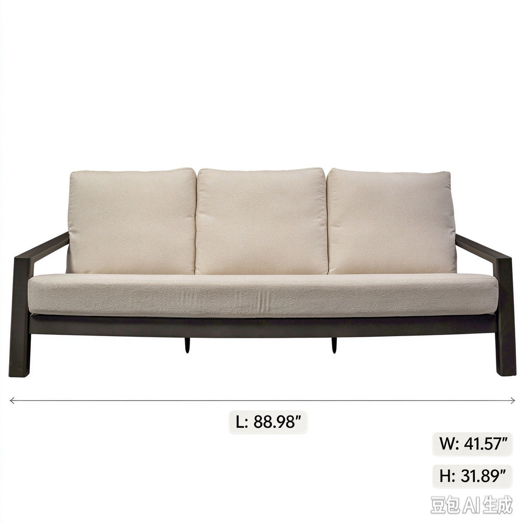 Verona - Seating Sofa - Dark Espresso / Gray / Off White