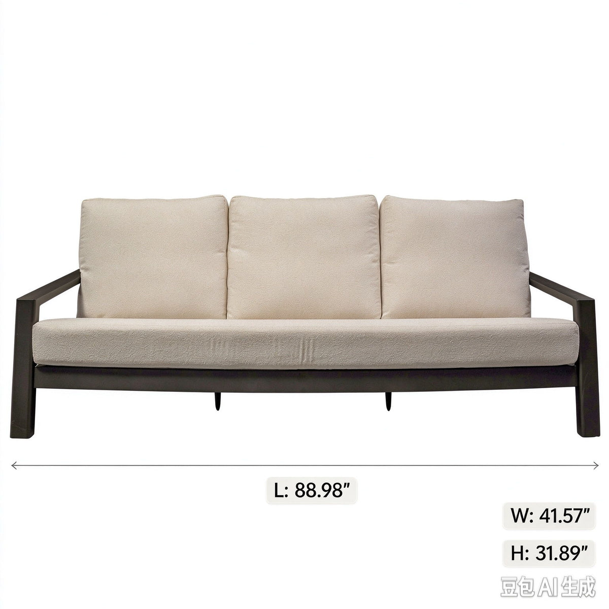 Verona - Seating Sofa - Dark Espresso / Gray / Off White