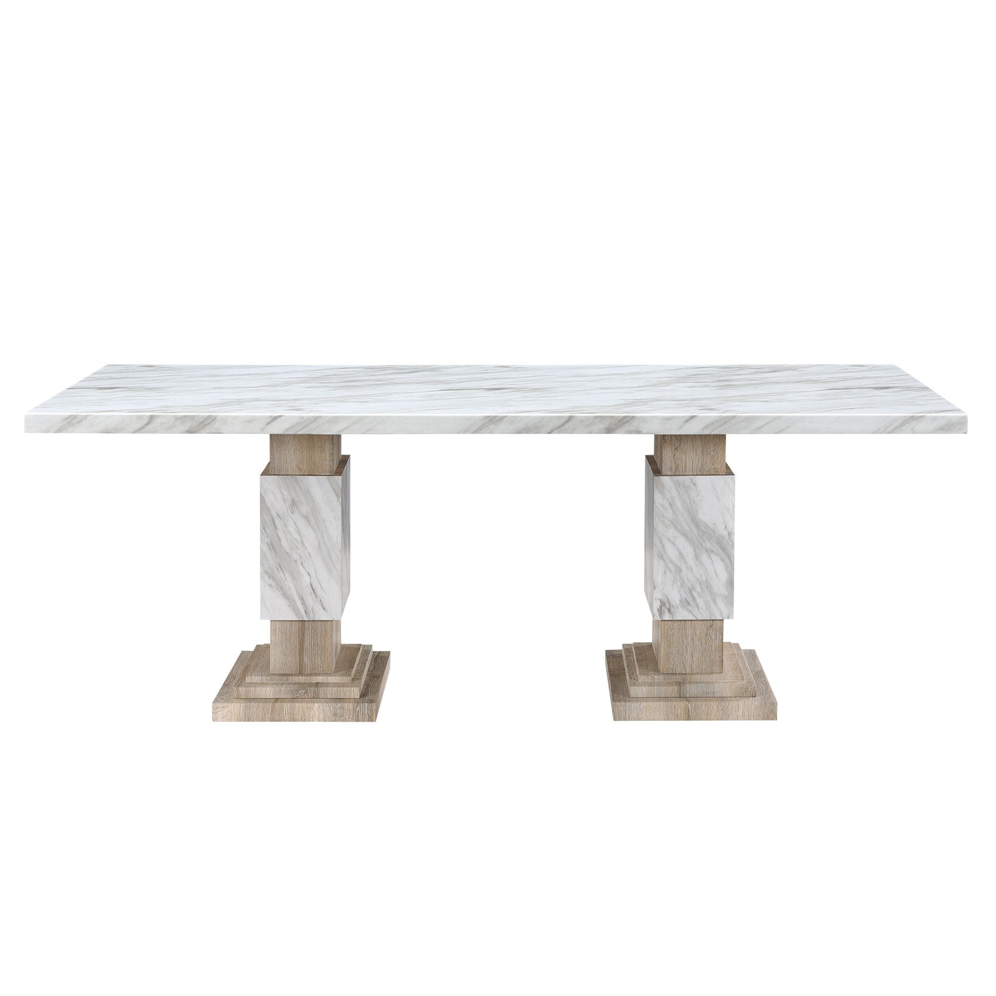 Stacey - Dining Table With Pedestal Base - Beige