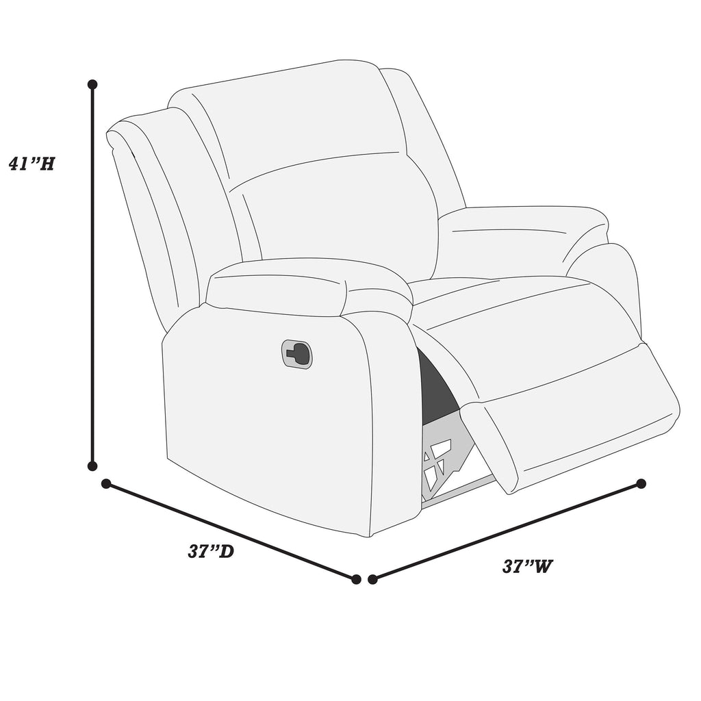 Motion Recliner Chair With Plush Textured Seat - Gray Ash