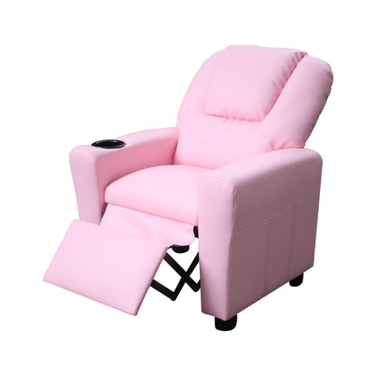 Marisa - PU Leather Kids Recliner Chair With Cupholder