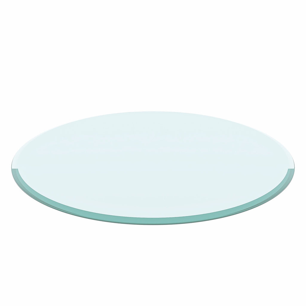 Round Tempered Glass Table Top Glass Thick Beveled Polished Edge