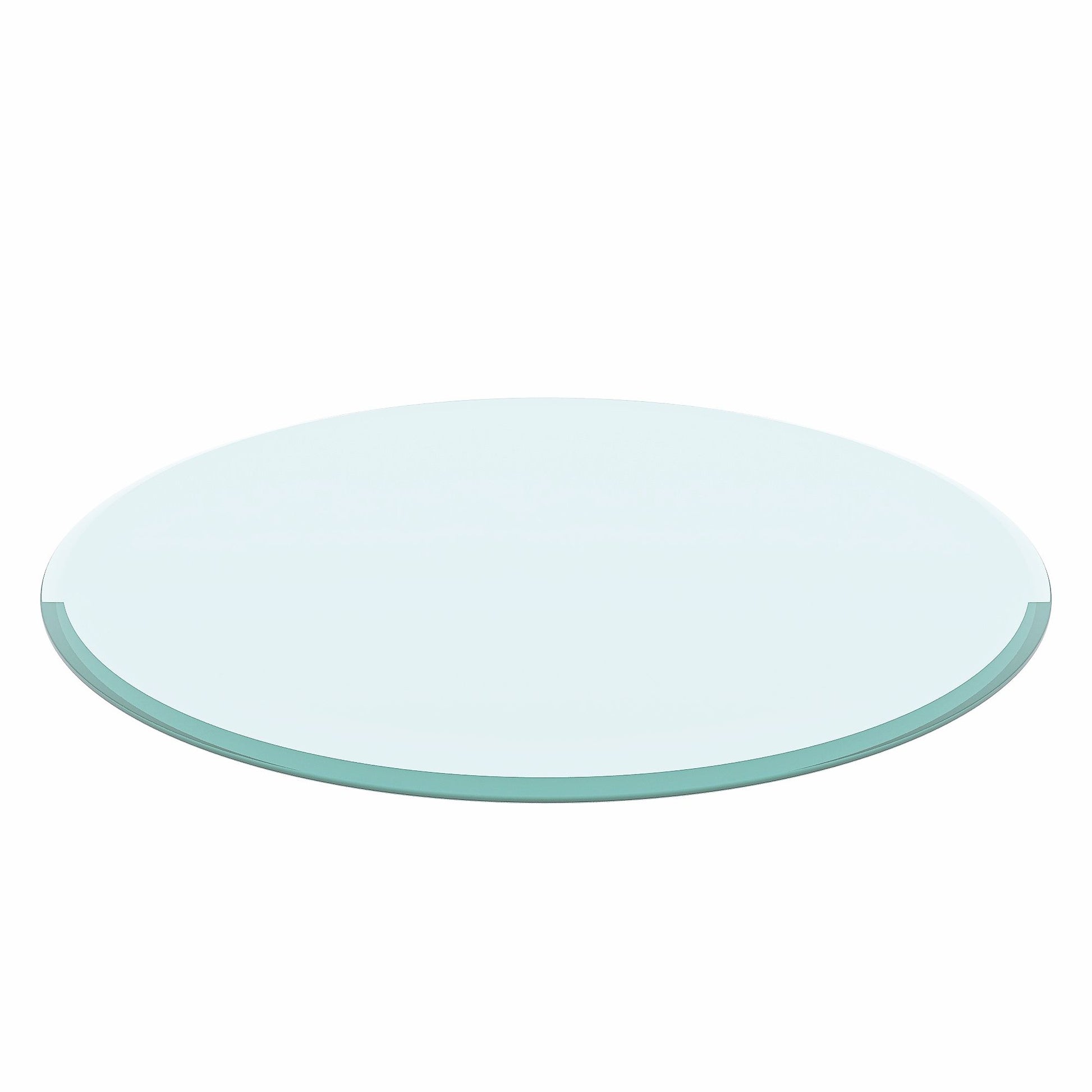 Round Tempered Glass Table Top Glass Thick Beveled Polished Edge