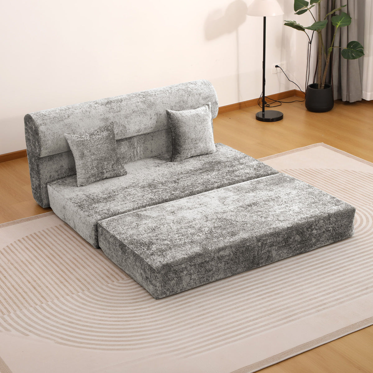 Convertible Design Sofa Bed, 2 Seater Fold Out Floor Couch