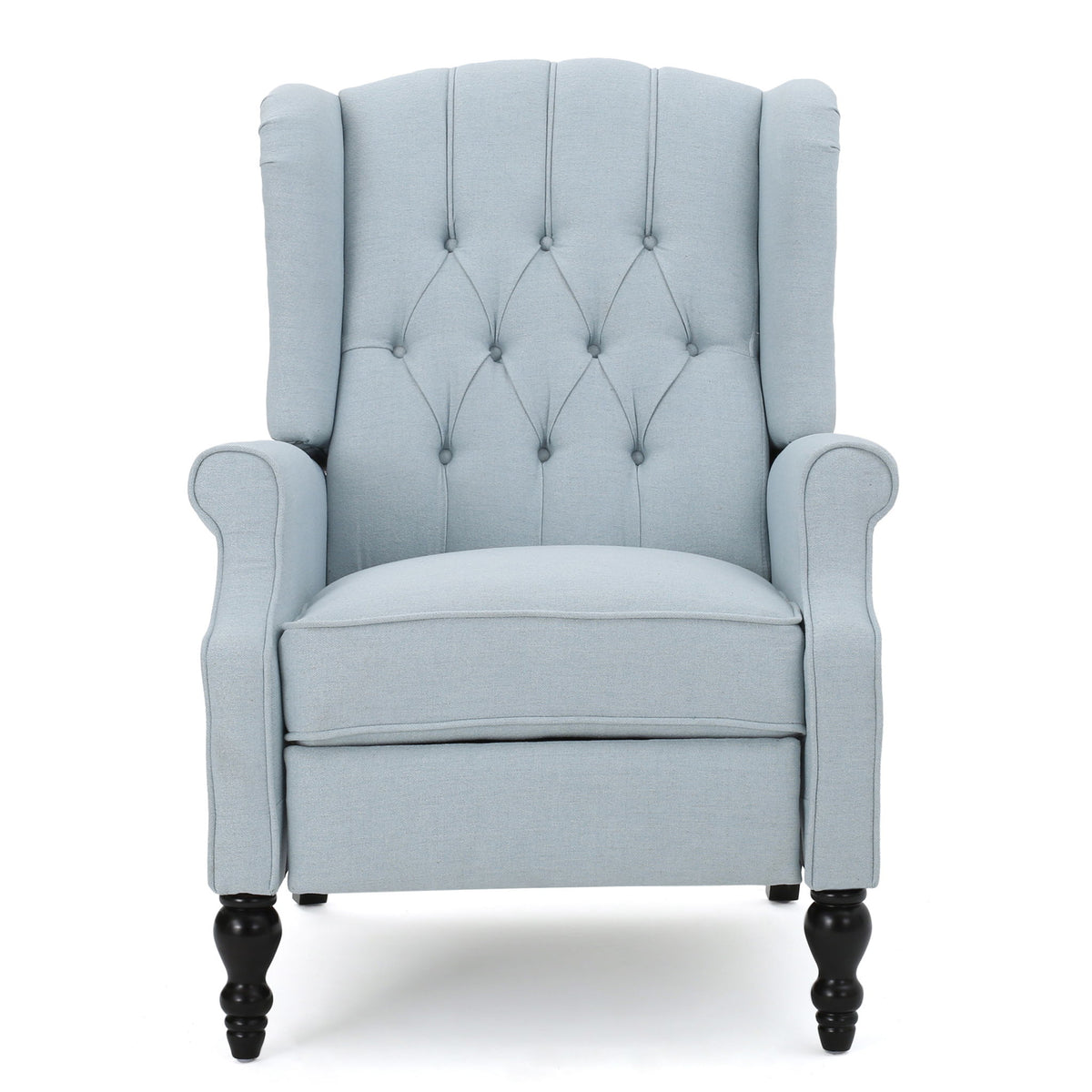 Armchair Recliner With Pushback Mechanism And Wingback Design