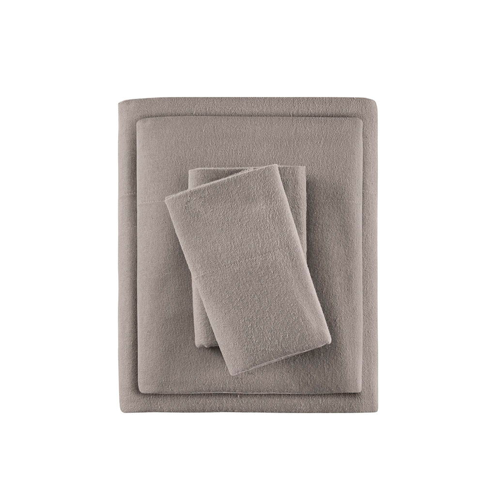 Cozy Flannel - Twin Sheet Set - Gray Solid
