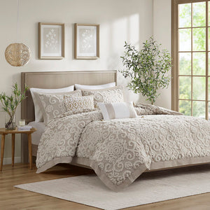Suzanna - King Comforter Mini Set - Taupe