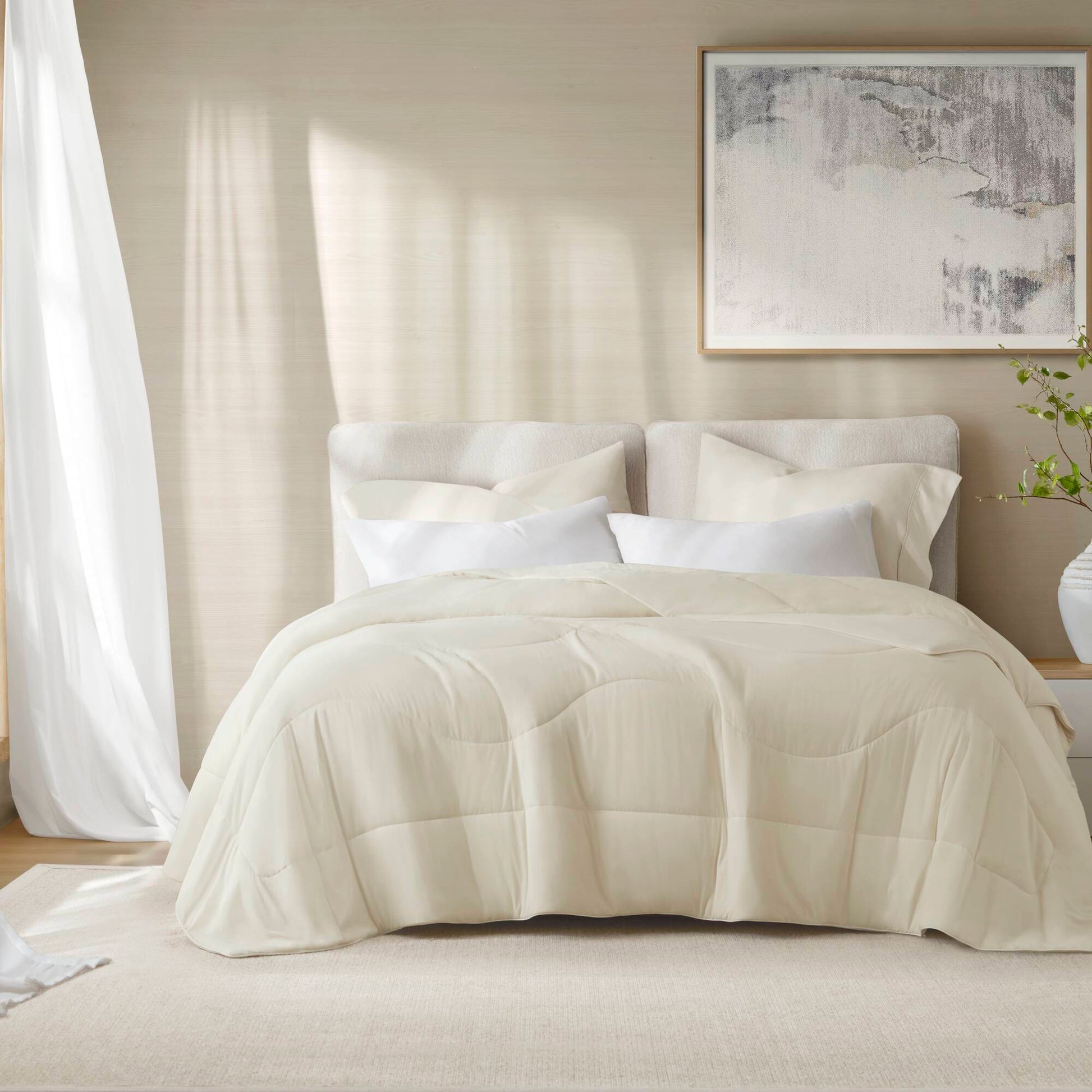 King/California King Reversible Tencel Comforter Blanket - Ivory