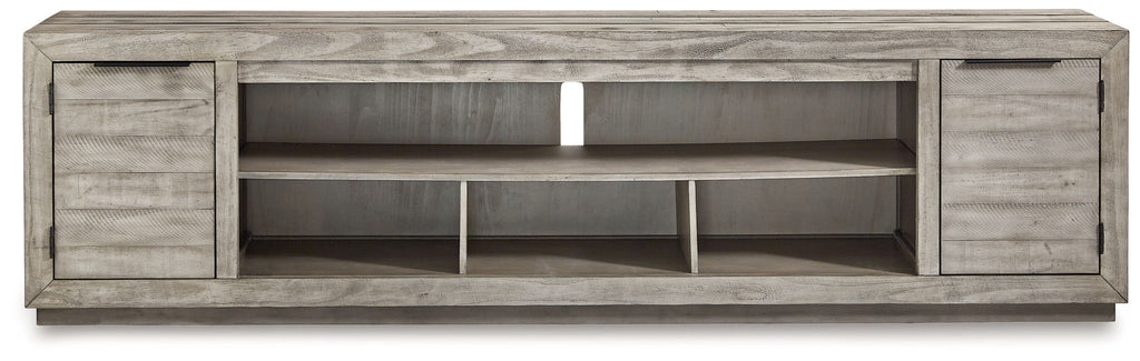 Naydell - XL TV Stand With Fireplace Option - Gray