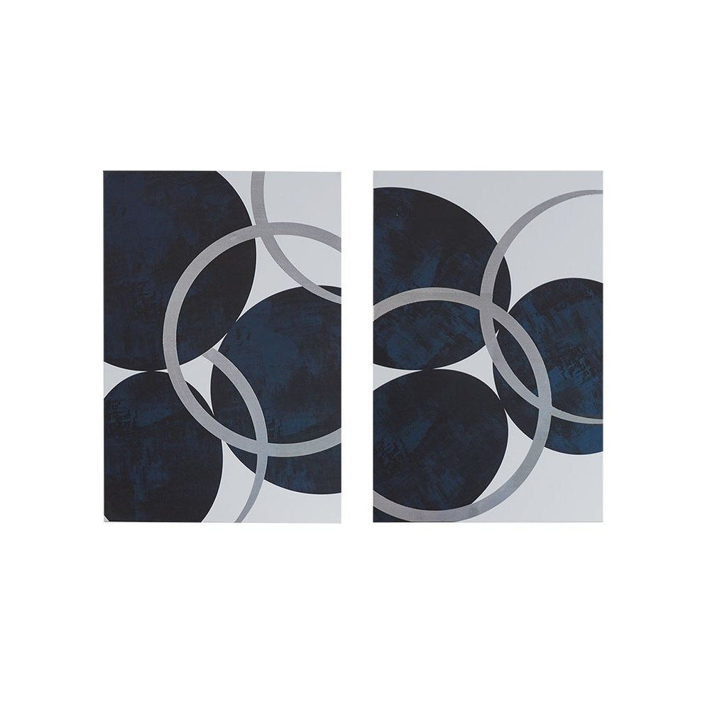 Celestial Orbit Navy - Canvas (Set of 2) - Navy