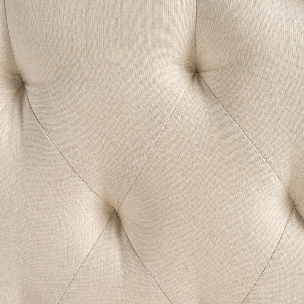 Queen & Full Size Headboard With Diamond Tufting And Nailhead Trim - Beige