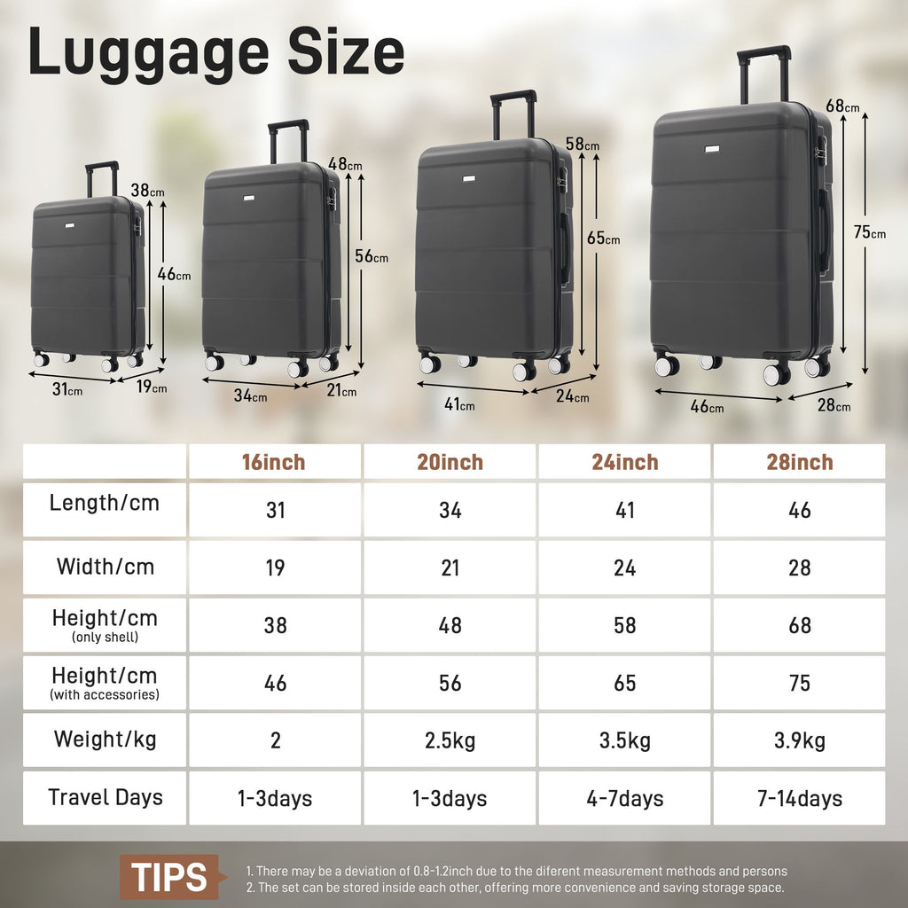 Hardshell Luggage Set 6 Piece With Duffel & Toiletry Bag