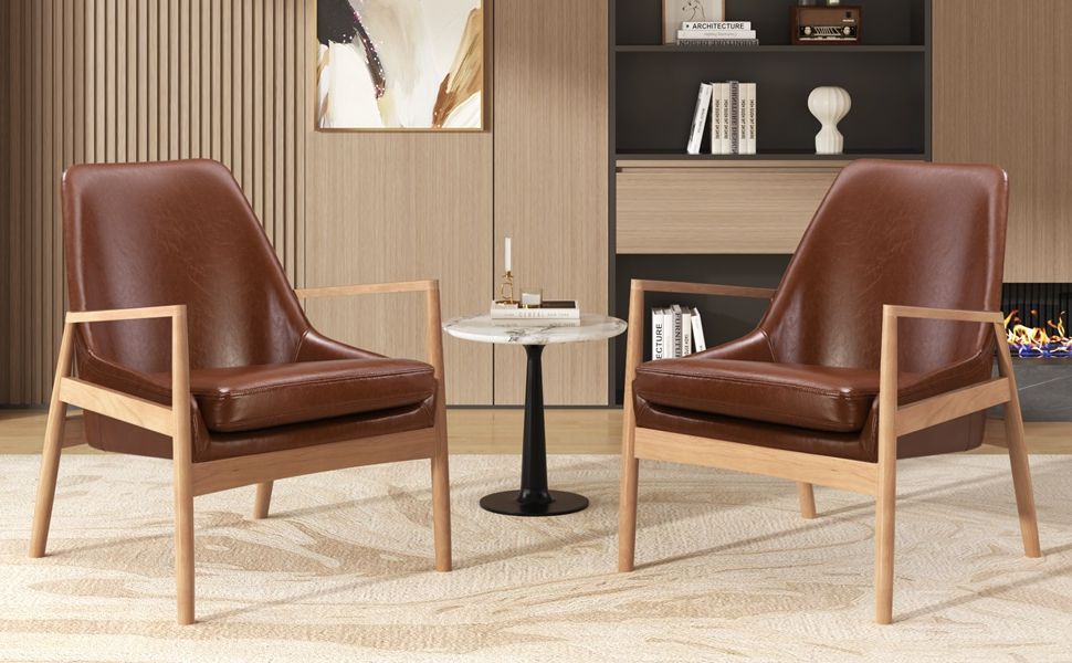 Mid-Century Modern Accent Armchair With High Back