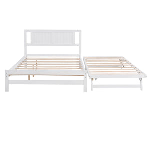 Platform Bed With Adjustable Trundle