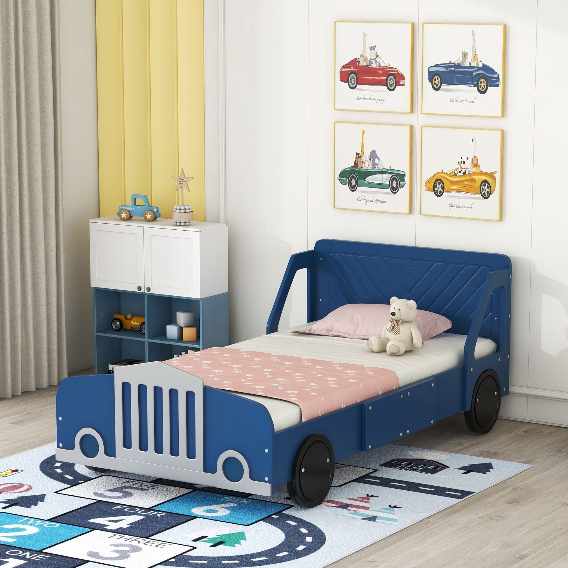 Car Shaped Platform Bed With Wheels