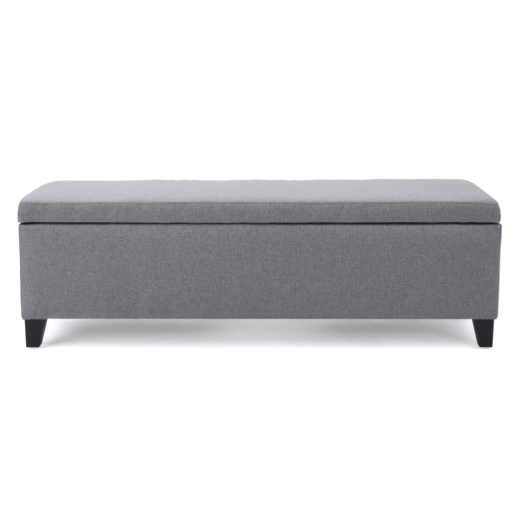 Contemporary Storage Ottoman Bench With Polyester Upholstery